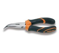 Beta Tools Pince 1168BM 160 - becs coudés demi-ronds longs striés, chromée, branches bi-matières