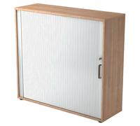 BETA 1732S | Armoire à rideau | 3 OH - Noyer poignée striée en plastique