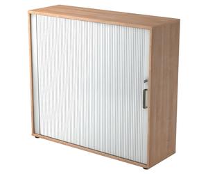 BETA 1732S | Armoire à rideau | 3 OH - Noyer poignée striée en plastique