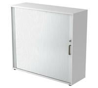 BETA 1733S | Armoire à rideau | 3 OH - Blanc poignée striée en plastique