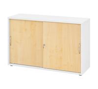 BETA 1752S | Armoire à portes coulissantes | 2 HC - Blanc/Érable poignée arche métal