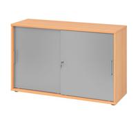 BETA 1752S | Armoire à portes coulissantes | 2 HC - Hêtre/Argent Poignée en métal