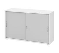 BETA 1752S | Armoire à portes coulissantes | 2 HC - poignée arche métal Blanc/Gris