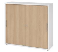 BETA 1753S | Armoire à portes coulissantes | 3 HC - Blanc/Chêne poignée de bastingage plastique