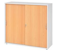 BETA 1753S | Armoire à portes coulissantes | 3 HC - Blanc/Hêtre poignée arche métal