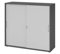 BETA 1753S | Armoire à portes coulissantes | 3 HC - Graphite/Gris Poignée en métal