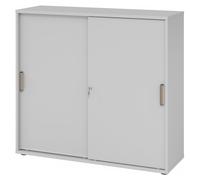 BETA 1753S | Armoire à portes coulissantes | 3 HC - Gris poignée striée en plastique