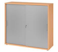 BETA 1753S | Armoire à portes coulissantes | 3 HC - Hêtre/Argent Poignée en métal