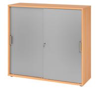 BETA 1753S | Armoire à portes coulissantes | 3 HC - Hêtre/Argent poignée striée en plastique
