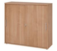 BETA 1753S | Armoire à portes coulissantes | 3 HC - Noyer poignée de bastingage plastique