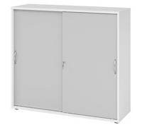 BETA 1753S | Armoire à portes coulissantes | 3 HC - poignée arche métal Blanc/Gris