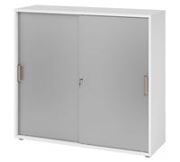 BETA 1753S | Armoire à portes coulissantes | 3 HC - poignée striée en plastique Blanc/Argent