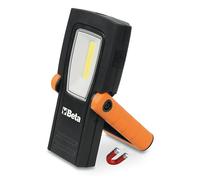 Beta 1838COMPACT Lampe LED Rechargeable Ultra Puissante, Pro, IP65, Compacte: 2 Émissions Lumineuses, 3 Intensités, Corps Antidérapant/Antichoc, Clip/Base Magnétique