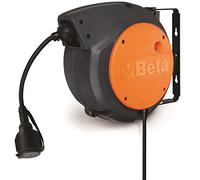 BETA - 1844 15-H05/SCK Enrouleur automatique avec câble 3Gx1.5 mm² et prise schuko, longueur du câble hors coque 1 m, avec support pivotant de 180° et deuxième support à verrouillage rapide, 018440316