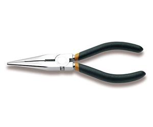 Beta 200-ALICATES SEMIRREDONDAS RECTAS 200 mm Extra Long Anti-slip PVC Nez Moleté à l'aiguille Poignées antidérapantes