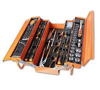 Beta 2120L-E/T91-I - Boîte à outils en métal avec ensemble de 91 outils pour l'entretien général, thermoformé, contient: clés à boussole, clés mâles, rallonges, pinces