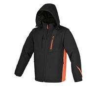 BETA 7659N Veste de travail pour homme Softshell avec capuche détachable/réglable et manches détachables, veste de travail coupe-vent, noir