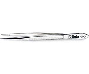 Beta 990 130 - Brucelles à becs droits pointes fines arrondies striées finition polie en acier inoxydable