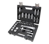Beta BW 913E/C33 - Set Professionnel de 28 Douilles Hexagonales et 5 Accessoires, Emmanchement Carré 3/8", Acier Chrome-Vanadium, dans Coffret en Plastique