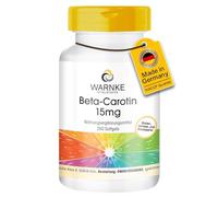 Bêta-carotène 15mg - 250 gélules - 15mg par gélule (correspond à 25 000 UI) - Provitamine A - HAUTEMENT DOSÉ - Qualité pharmaceutique allemande | Warnke Vitalstoffe
