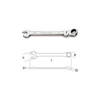 BETA Clé mixte à cliquet articulé - 142SN - 174 mm - 12 - Mixte