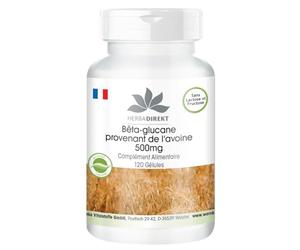 Bêta-Glucane d'Avoine 500mg - 120 gélules - 70% de polysaccharides | Herba Direkt - Qualité des pharmacies allemandes
