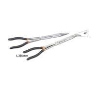 BETA Lot de 2 pincettes semi-rondes double moletage très longues