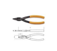 BETA Pince pour circlips intérieurs à becs droits - 1032 - 8 à 12 mm - 140 mm