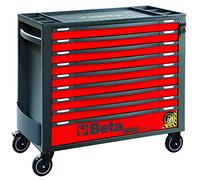 BETA RSC24Axl/9-R Commode à Outils 9 tiroirs avec système Anti-retournement, modèle Long de 882 x 367 mm, montés sur Rails télescopiques à Boule, Rouge, 024004293