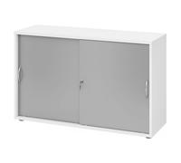 BETA S 1752S | Armoire à portes coulissantes | 2 HC poignée arche métal Blanc/Argent