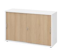 BETA S 1752S | Armoire à portes coulissantes | 2 HC poignée arche métal Blanc/Chêne