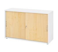 BETA S 1752S | Armoire à portes coulissantes | 2 HC poignée arche métal Blanc/Érable