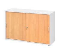 BETA S 1752S | Armoire à portes coulissantes | 2 HC poignée arche métal Blanc/Hêtre
