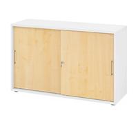 BETA S 1752S | Armoire à portes coulissantes | 2 HC Poignée en métal Blanc/Érable