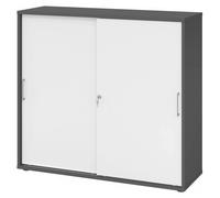 BETA S 1753S | Armoire à portes coulissantes | 3 HC Poignée en métal Graphite/Blanc