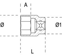 BETA Sechskant 1/2 Steckschlüssel - 13mm