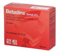 Bétadine - Scrub 4% Solution pour application cutanée en récipient unidose Voie Unidoses 10x10ml Ampoule(S) 10x10 ml