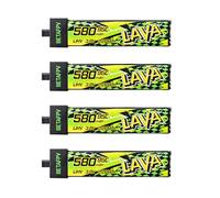 BETAFPV 4pcs Lava II 1S 580mAh LiHV Battery 3.8V 95C with BT2.0 Connector | Upgraded Z-Folding technology, Compatible with 1-2S Tiny Whoop Drone Quadcopter Like Air75, Meteor75 Pro, Cetus Pro, Cetus X