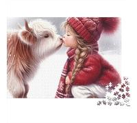 Bétail 1000 Pièces Baiser Neige Puzzle pour Adultes Carton Résistant Anti-Stress pour S'amuser pour Experts Difficile sans Reflets 52x38cm/1000pcs