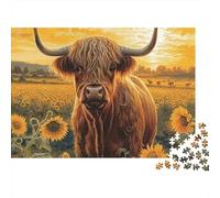 Bétail 1000 Pièces Vaca Coucher du Soleil Puzzle pour Adultes Carton Résistant Anti-Stress pour S'amuser pour Débutants pour Collectionner 70x50cm/1000pcs
