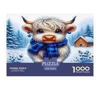 Bétail des Hautes Terres Puzzle De 1000 Pièces : Collaborer avec Les Proches - Idéal pour Les Fêtes De Famille Absolument Éblouissant!