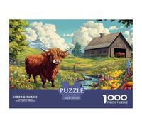 Bétail des Highlands 1000 Piece Jigsaw Puzzle for Adults Challenging Game Stress Relief Puzzle Exercise The Memory of The Brain for Adults and Kids, Age 12 Years Up 70x50cm/1000pcs
