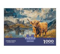 Bétail des Highlands Puzzles 1000 Pieces Cadeau Unique Animaux Jeu Éduchatif Défi Jouet À De Qualité Supérieure Peinture Art pour Adultes Et Enfants 70x50cm/1000pcs