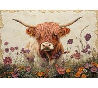 Bétail Haut et Bas Puzzle 500 Pieces Adultes Fleur Puzzles Classiques Panorama Bois Difficile Impossible Geant Jigsaw Jeu éducatif Défi Jouet pour Enfants dès 14 Ans Beautiful Gifts Homme Femme P-986