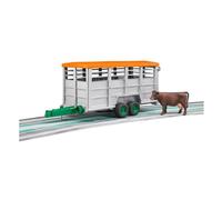 Bruder Wagon à bestiaux avec vache – Modèle réduit de voiture