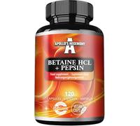 Bétaïne HCl 500 mg + pepsine - 120 gélules végétaliennes - 120 portions par boîte - Favorise l'efficacité digestive - par Apollo's Hegemony
