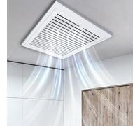 BETAM Extracteur d'air 300 * 300Mm,Ventilateur Extracteur avec Clapet Anti-Retour,Extracteur Air Chaud Plafond Et Montage Mural,pour Cuisine, Fenêtre,WC,Bain,Calandre ABS Blanche