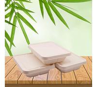 BeTasty Lot de 100 boîtes à déjeuner avec couvercle 1200 ml 224 x 173 x 53 mm