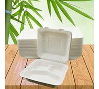 BeTasty Lot de 100 boîtes de menu en 3 parties 1250 ml 232 x 232 x 76 mm