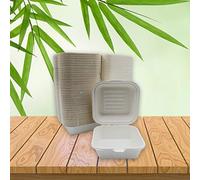 BeTasty Lot de 125 boîtes à menu non divisées 450 ml canne à sucre 150 x 150 x 85 mm